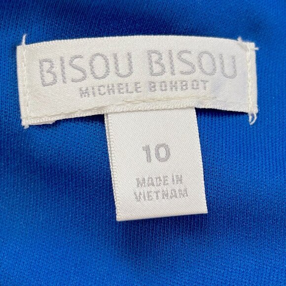 Bisou Bisou Blue BodyCon Stretch Knit Dress. Size 10 - Picture 7 of 10
